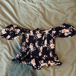 Chic Off-Shoulder Floral Blouse